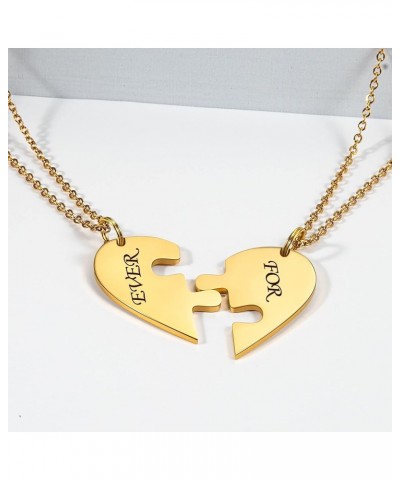 Personalized Puzzle Pieces Heart Shape Necklace/Kaychain for Love Best Friends Family Custom Name/Date Matching Pendant Set w...