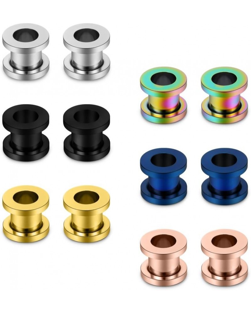 12PCS Mix Color Screw Ear Tunnels Stretching Kit Stainless Steel Gauge Plugs Set Expanders Same Sizes 16G-00G 0G-8mm $8.39 Bo...