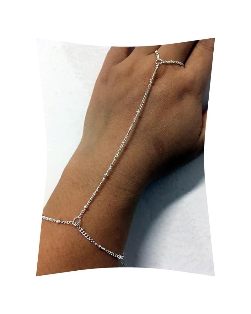 Simple Ring Bracelet Hand Chain for Women Girls Jewelry Pretty Dainty 2023300 Silver $6.88 Bracelets