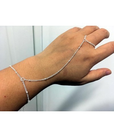 Simple Ring Bracelet Hand Chain for Women Girls Jewelry Pretty Dainty 2023300 Silver $6.88 Bracelets