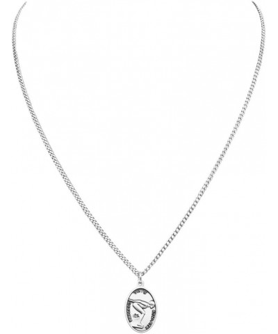 Women's Sterling Silver Saint Christopher Protect This Athlete Sports Medal Pendant Necklace, 18 Swim $33.15 Necklaces