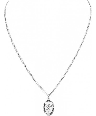 Women's Sterling Silver Saint Christopher Protect This Athlete Sports Medal Pendant Necklace, 18 Swim $33.15 Necklaces