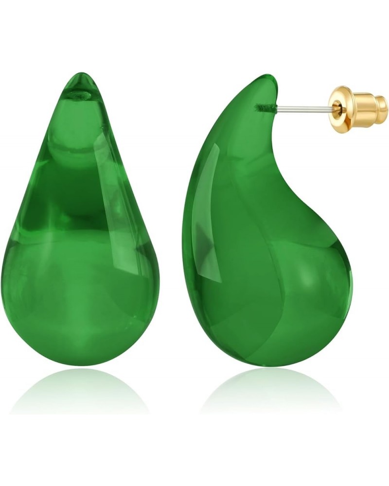 Acrylic Waterdrop Earrings for Women Chunky Teardrop Earrings Resin Earrings Transparent Colorful Drop Earrings Green $10.06 ...