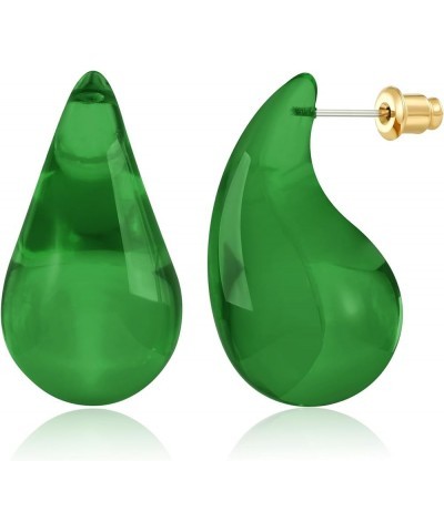 Acrylic Waterdrop Earrings for Women Chunky Teardrop Earrings Resin Earrings Transparent Colorful Drop Earrings Green $10.06 ...