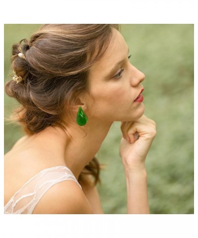 Acrylic Waterdrop Earrings for Women Chunky Teardrop Earrings Resin Earrings Transparent Colorful Drop Earrings Green $10.06 ...