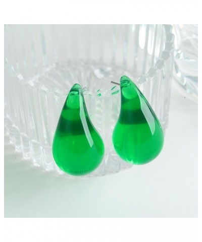 Acrylic Waterdrop Earrings for Women Chunky Teardrop Earrings Resin Earrings Transparent Colorful Drop Earrings Green $10.06 ...