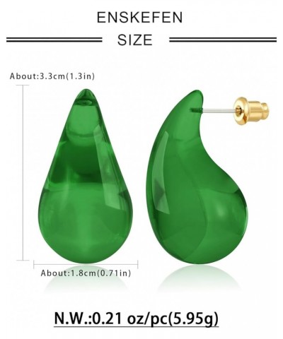 Acrylic Waterdrop Earrings for Women Chunky Teardrop Earrings Resin Earrings Transparent Colorful Drop Earrings Green $10.06 ...