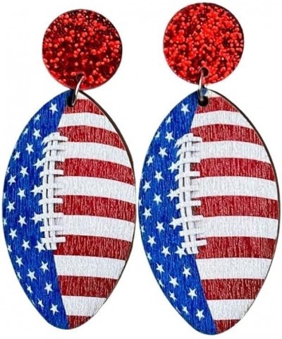 American Flag Earrings 4th of July Wooden Gnome Statue of Liberty Ice Cream Butterfly Fireworks Softball Earrings Lightweight...