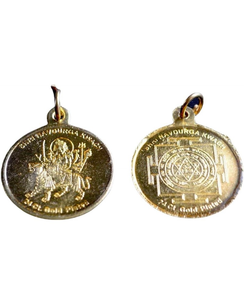 Yantra Kavach Pendants - Brass & Ashtadhatu 1-1.25", Gold Polished Durga Bisa Beesa Yantra Style 1 $9.10 Pendants