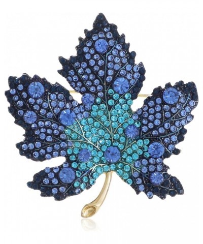 Premium Maple Leaf Brooch for Women Rhinestone Crystal Leaf Brooch Pin Blue/Green/Red Maple Leaf Brooch Lapel Pin Clothing Ha...