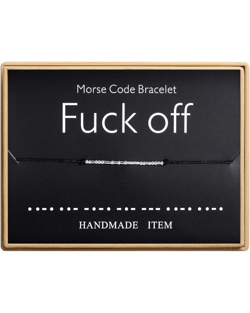 Inspirational Gifts for Women Morse code Bracelet for Women Funny Gifts for Women Friend Gifts for Her "Fuck off $8.39 Bracelets