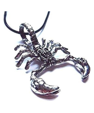 Silvertone Scorpion Pendant on Black Cord Necklace Scorpio Zodiac Desert Insect $8.84 Necklaces