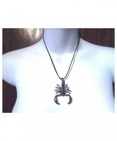 Silvertone Scorpion Pendant on Black Cord Necklace Scorpio Zodiac Desert Insect $8.84 Necklaces