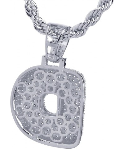 24" Chain A - Z Initial Bubble Letter Silver Plated Iced CZ Pendant 24" Real Feel Rope Chain Necklace D $9.61 Necklaces