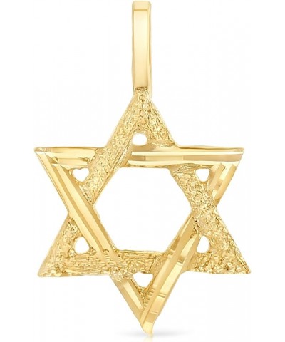 14K Yellow Gold Star of David Charm Pendant with 0.9mm Wheat Chain Necklace 22.0 Inches $63.55 Necklaces