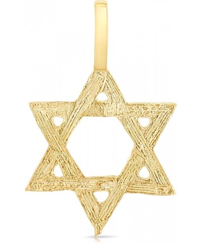 14K Yellow Gold Star of David Charm Pendant with 0.9mm Wheat Chain Necklace 22.0 Inches $63.55 Necklaces