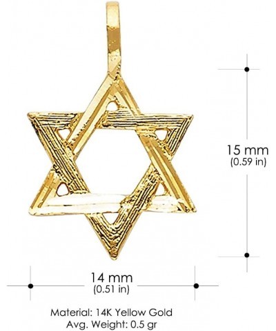 14K Yellow Gold Star of David Charm Pendant with 0.9mm Wheat Chain Necklace 22.0 Inches $63.55 Necklaces