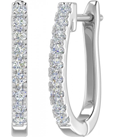 1/4 to 1/2 Carat Diamond Hoop Earrings in 10K Gold White Gold 0.33 carats $115.90 Earrings