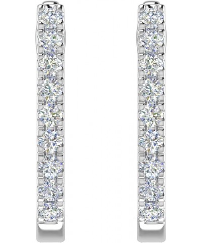 1/4 to 1/2 Carat Diamond Hoop Earrings in 10K Gold White Gold 0.33 carats $115.90 Earrings