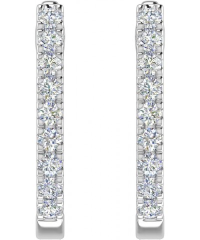 1/4 to 1/2 Carat Diamond Hoop Earrings in 10K Gold White Gold 0.33 carats $115.90 Earrings