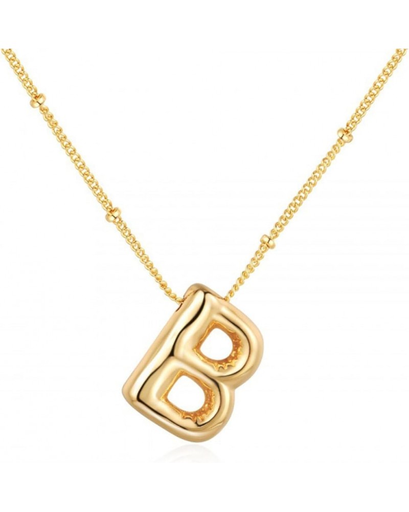 Bubble Letter Necklace For Women, Dainty 18k Gold Plated Chain Pendant Alphabet Necklaces for Girls Birthday Valentines Day P...