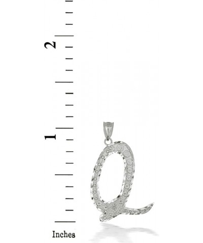 Certified Sterling Silver Script Initial Letters "A-Z" Pendant Charm Necklace Q $13.49 Pendants