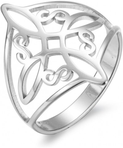 Witches Knot Ring for Women Stainless Steel Geometric Style Witchcraft Celtic Amulet Ring Celtic Knot Ring Vintage Jewelry Fo...