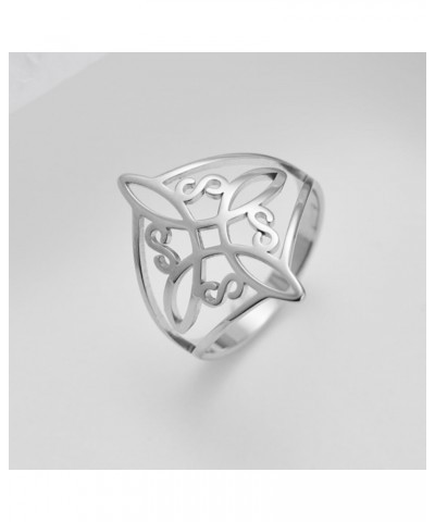 Witches Knot Ring for Women Stainless Steel Geometric Style Witchcraft Celtic Amulet Ring Celtic Knot Ring Vintage Jewelry Fo...