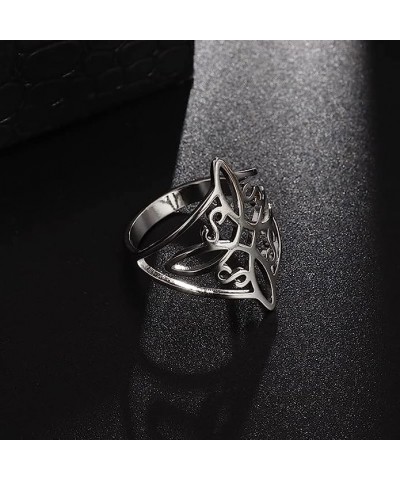 Witches Knot Ring for Women Stainless Steel Geometric Style Witchcraft Celtic Amulet Ring Celtic Knot Ring Vintage Jewelry Fo...