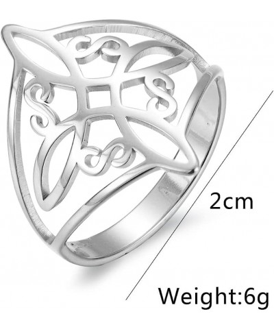 Witches Knot Ring for Women Stainless Steel Geometric Style Witchcraft Celtic Amulet Ring Celtic Knot Ring Vintage Jewelry Fo...