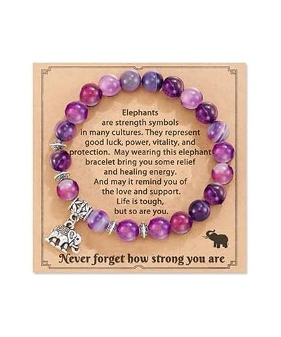 Lucky Elephant Gifts for Women Inspirational Beads Bracelets Natural Stone Bracelet Healing Bracelet Inspirational Bracelet J...