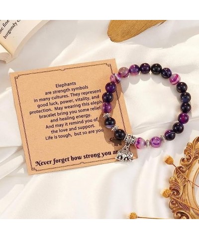 Lucky Elephant Gifts for Women Inspirational Beads Bracelets Natural Stone Bracelet Healing Bracelet Inspirational Bracelet J...