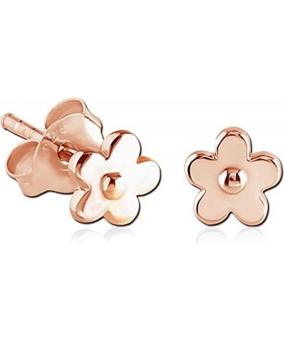 Sterling Silver XS Tiny Flower Stud Earrings 2. SS PVD Coated Rose Gold $10.59 Earrings