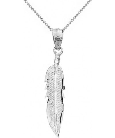 Bohemia Leaf Feather Pendant Necklace 18" Chain + Sterling-Silver $24.37 Necklaces