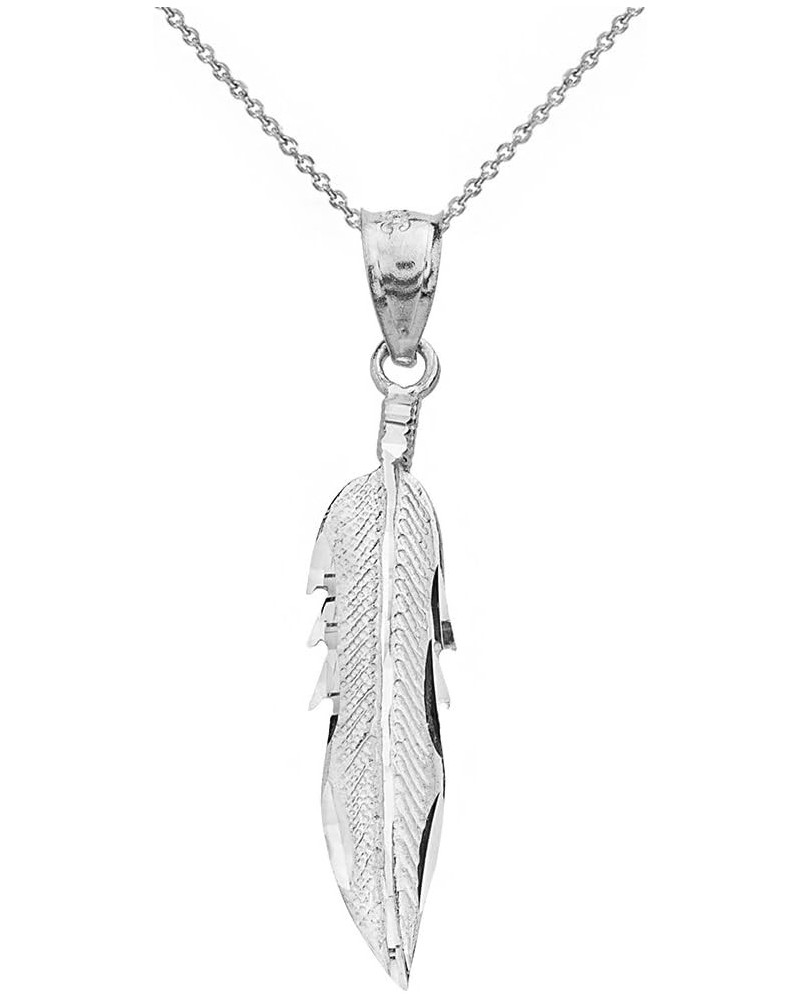 Bohemia Leaf Feather Pendant Necklace 18" Chain + Sterling-Silver $24.37 Necklaces