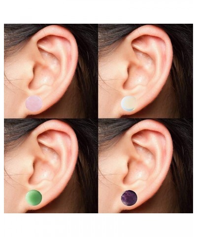 10 Pairs Natural Stone Plugs Double Flared Saddle Ear Expander Stretcher Piercing 00 Gauge-10mm $11.04 Body Jewelry