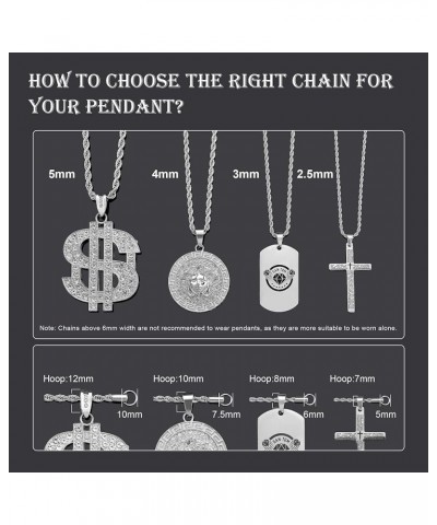 Rope Chain Necklace Stainless Steel Twist Chain Jewelry Necklace for Men Women 24 Inches stainless steel $10.87 Necklaces