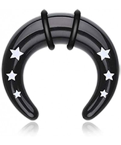 Falling Stars Acrylic Ear Gauge Buffalo Taper 4 GA (5mm), Black $9.68 Body Jewelry