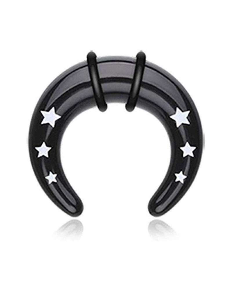 Falling Stars Acrylic Ear Gauge Buffalo Taper 4 GA (5mm), Black $9.68 Body Jewelry