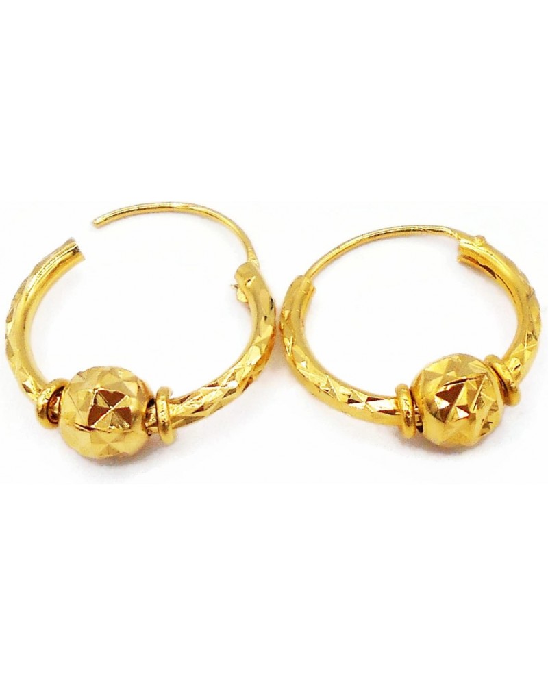 Hoops 22K 24K THAI BAHT YELLOW GOLD PLATED EARRINGS JEWELRY $22.88 Earrings