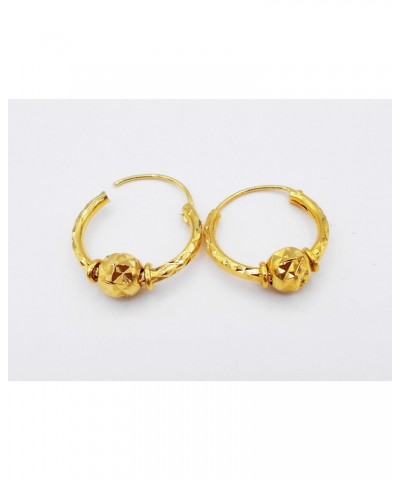 Hoops 22K 24K THAI BAHT YELLOW GOLD PLATED EARRINGS JEWELRY $22.88 Earrings