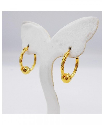 Hoops 22K 24K THAI BAHT YELLOW GOLD PLATED EARRINGS JEWELRY $22.88 Earrings