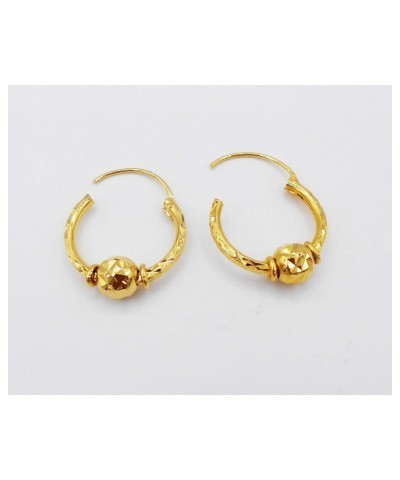 Hoops 22K 24K THAI BAHT YELLOW GOLD PLATED EARRINGS JEWELRY $22.88 Earrings