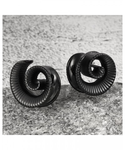 2PCS Cool Spiral Saddle Gauges Plugs Tunnels for Ears, Hypoallergenic 316 Stainless Steel Ear Plugs Tunels Gauuges for Stretc...