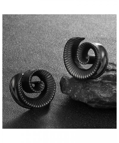 2PCS Cool Spiral Saddle Gauges Plugs Tunnels for Ears, Hypoallergenic 316 Stainless Steel Ear Plugs Tunels Gauuges for Stretc...