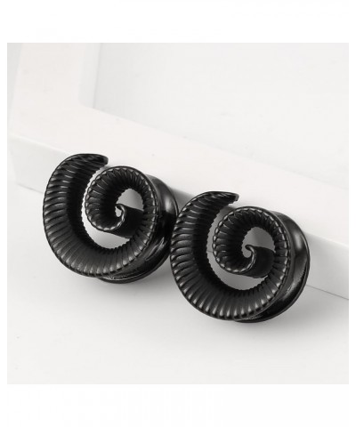 2PCS Cool Spiral Saddle Gauges Plugs Tunnels for Ears, Hypoallergenic 316 Stainless Steel Ear Plugs Tunels Gauuges for Stretc...