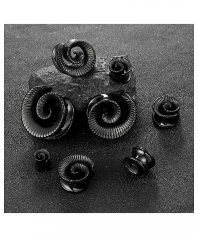 2PCS Cool Spiral Saddle Gauges Plugs Tunnels for Ears, Hypoallergenic 316 Stainless Steel Ear Plugs Tunels Gauuges for Stretc...