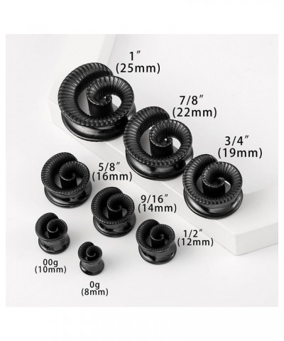 2PCS Cool Spiral Saddle Gauges Plugs Tunnels for Ears, Hypoallergenic 316 Stainless Steel Ear Plugs Tunels Gauuges for Stretc...