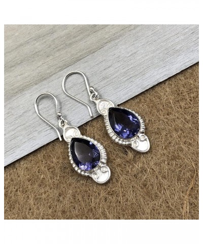 Natural IOLITE Gemstone 925 Sterling Silver Jewelry Earring,Stylish Earring For Her,Fine Jewelry,Drop & Dangle Earring,Handma...