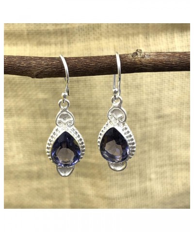 Natural IOLITE Gemstone 925 Sterling Silver Jewelry Earring,Stylish Earring For Her,Fine Jewelry,Drop & Dangle Earring,Handma...